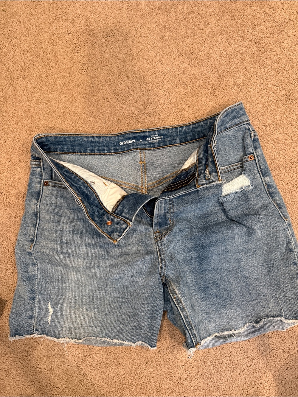 Old Navy Light Blue Distressed Denim Cutoff Shorts